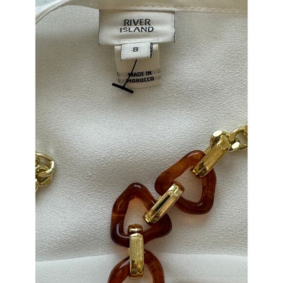 New ~ RIVER ISLAND ~ Cowl Neck Chain Strap Camisole 4 - Picture 7 of 8